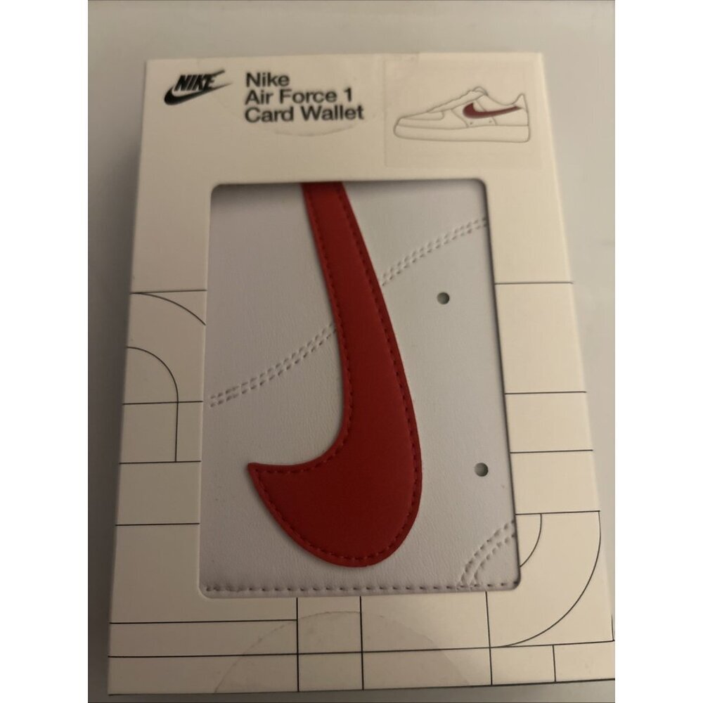 Nike Icon Air Force 1 Sneaker Card Wallet Unisex White/Red 1982 Basketball Style